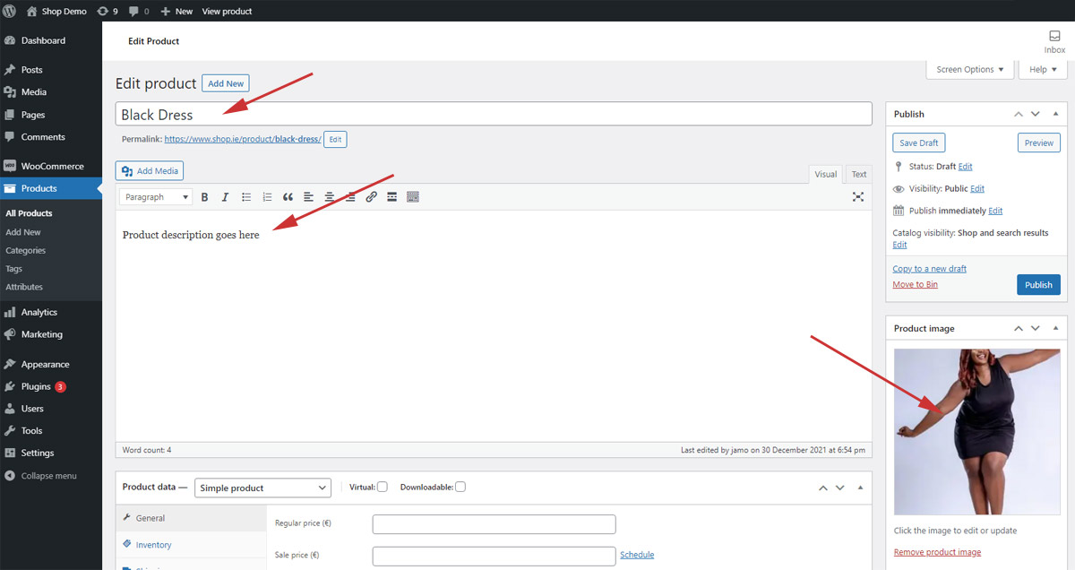 Adding a Variable product in WooCommerce 1 Adding a Variable product in WooCommerce 1