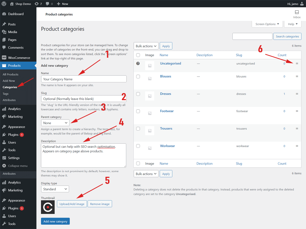 managing Product Categories in WooCommerce